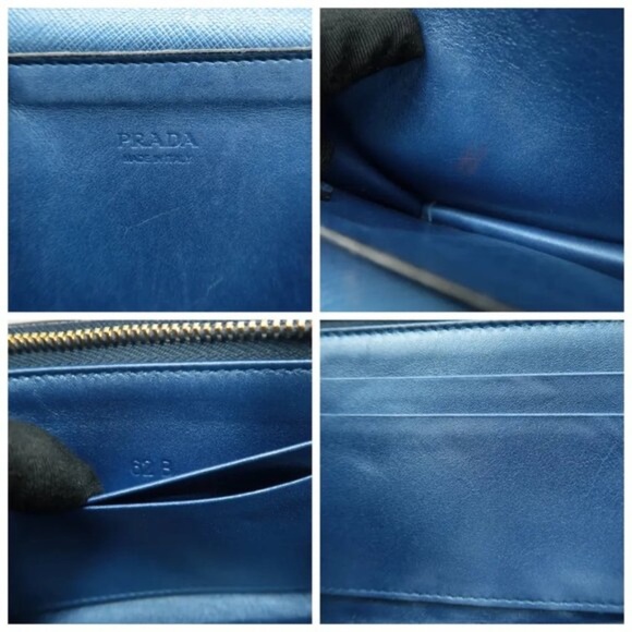 100% Authentic Prada Blue Leather Shoulder Bag 613-07524 - Picture 11 of 12